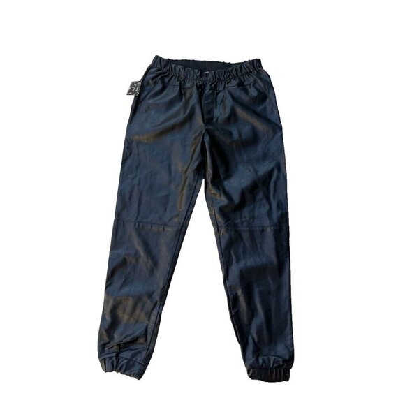 Nasty Gal Women's Black Run with It Vegan Leather Jogger Pants Size S - Picture 15 of 16